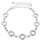 Diamante Rings Waist Chain Belt - Silver