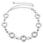 Diamante Rings Waist Chain Belt - Silver