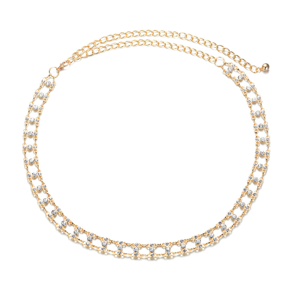 Diamante Rhinestone Belt - Gold