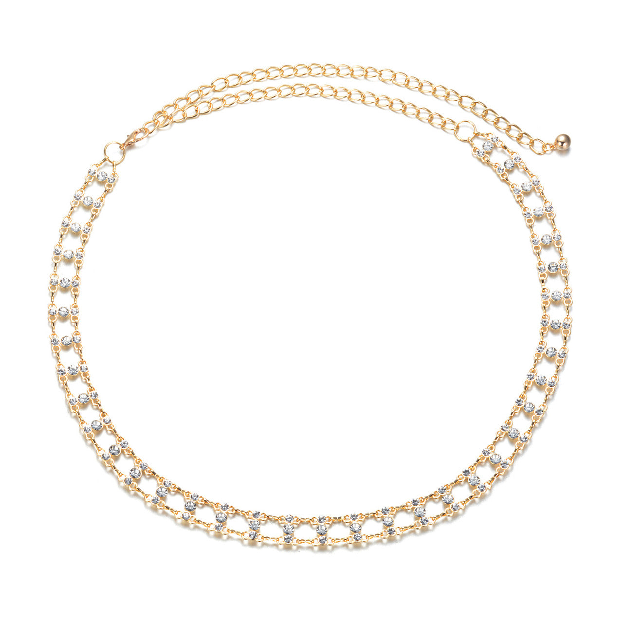 Diamante Rhinestone Belt - Gold