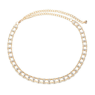 Diamante Rhinestone Belt - Gold