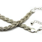 Flat Plaited Metal Belt - Silver