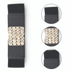 Elasticated Belt with Diamante Studded Buckle - Black