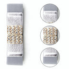 Elasticated Belt with Diamante Studded Buckle - Silver