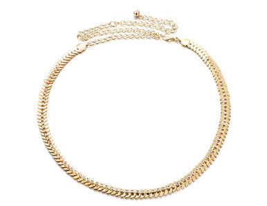 Scaly Waist Belt with Diamante - Gold