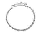 Scaly Waist Belt with Diamante - Silver