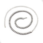 Chain Belt with Diamante - Silver