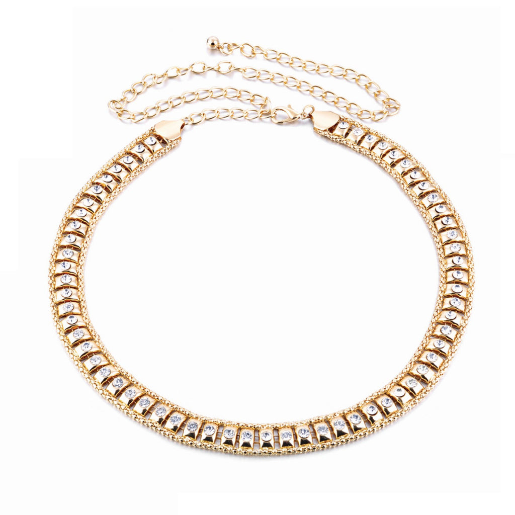 Gold Chain Belt with Rhinestones