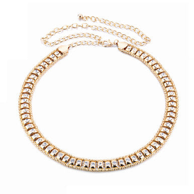 Gold Chain Belt with Rhinestones