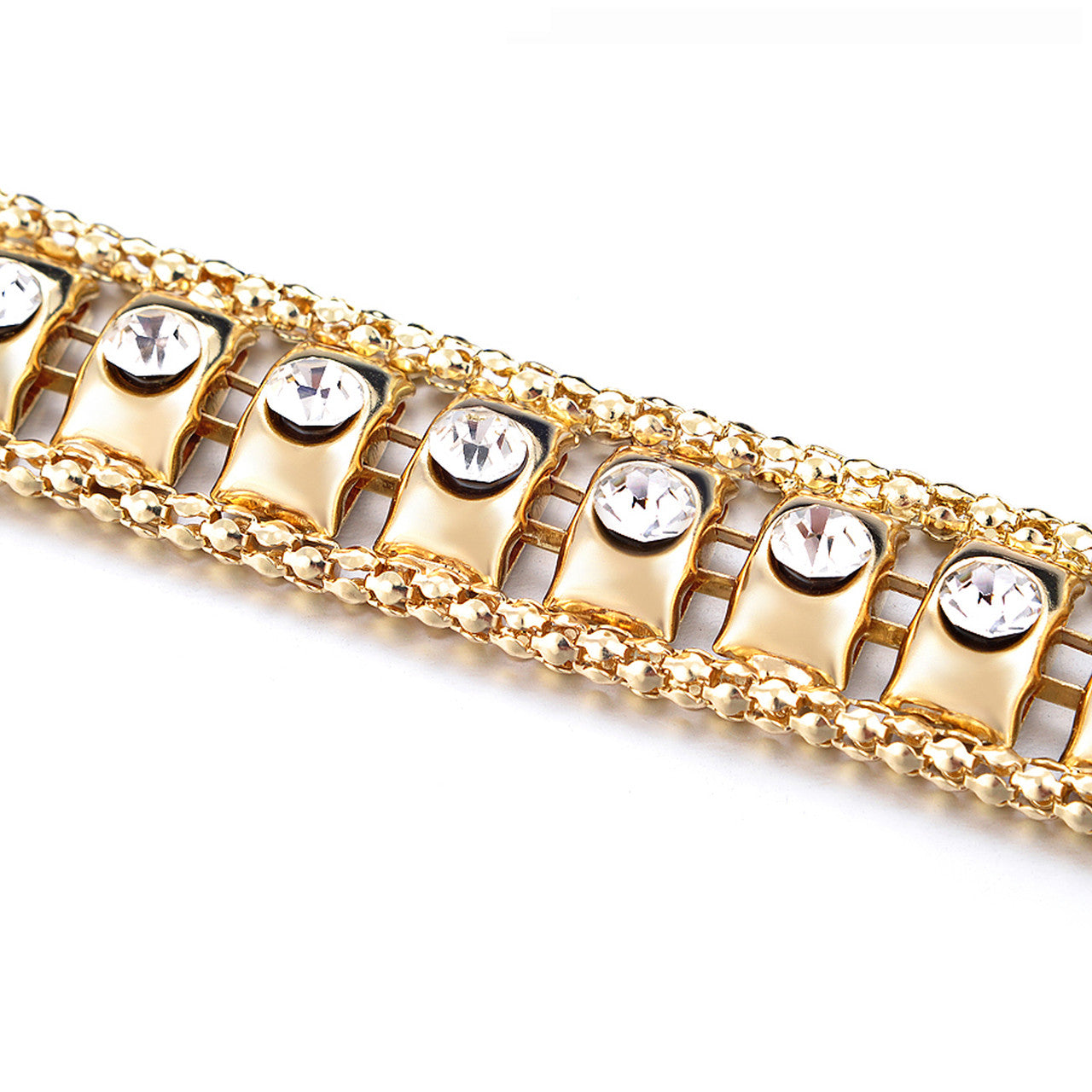 Gold Chain Belt with Rhinestones