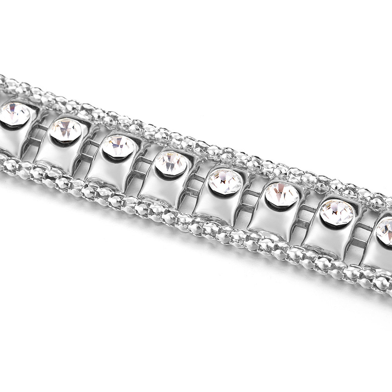 Ball Beads Chain Belt with Rhinestones - Silver