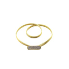 Thin Diamante Stretch Belt - Gold