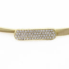 Thin Diamante Stretch Belt - Gold