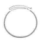 Diamante Mesh Chain Belt in 2 Rows - Silver
