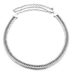 Metal Border Belt with Diamante's - Silver