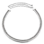 Metal Border Belt with Diamante's - Silver