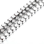 Metal Border Belt with Diamante's - Silver