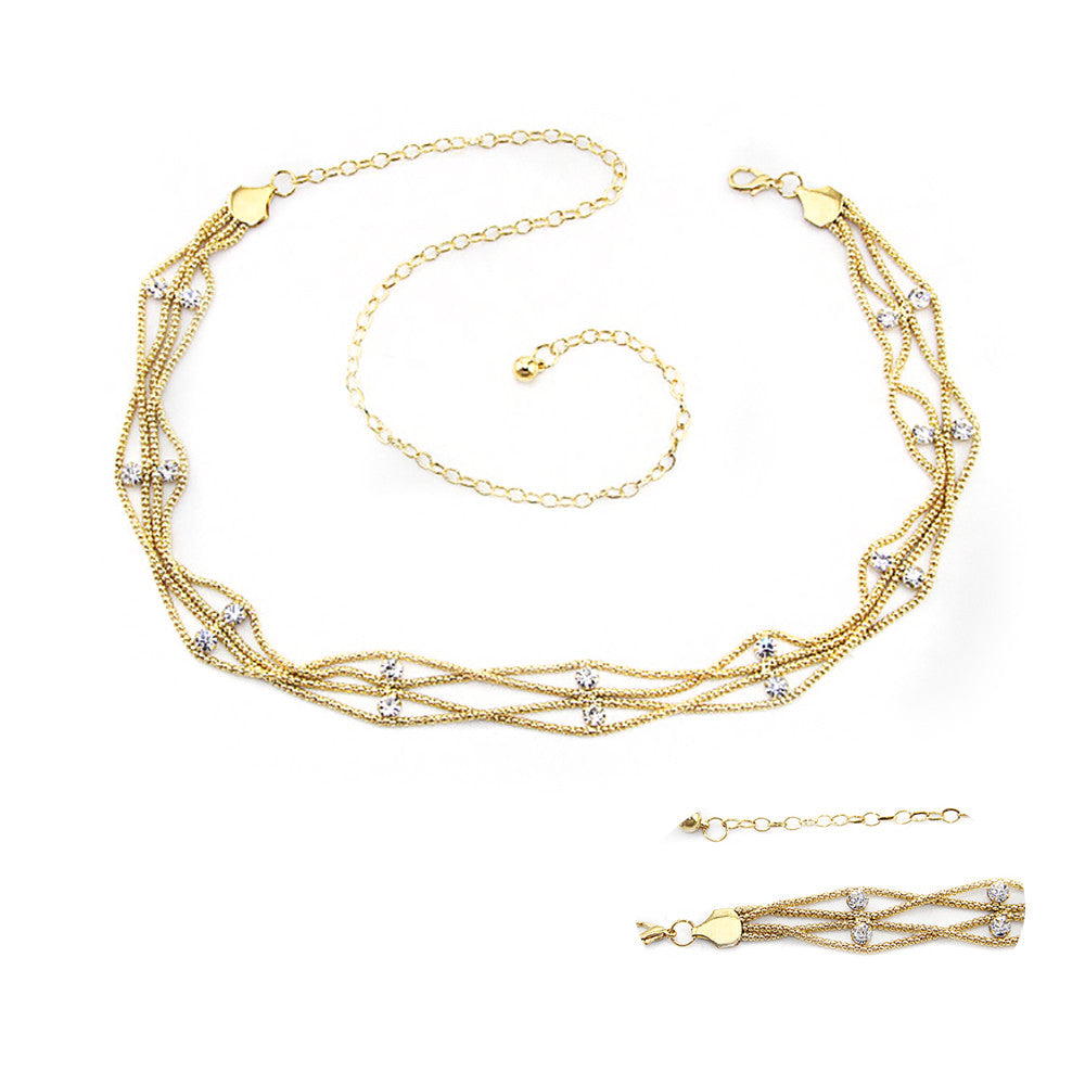 Gold Diamante Chain with Charms