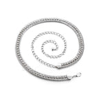 Diamante Chain Belt with Metal Row - Silver