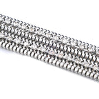 Diamante Chain Belt with Metal Row - Silver