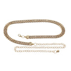 Pyramid Border Belt with Diamante - Gold