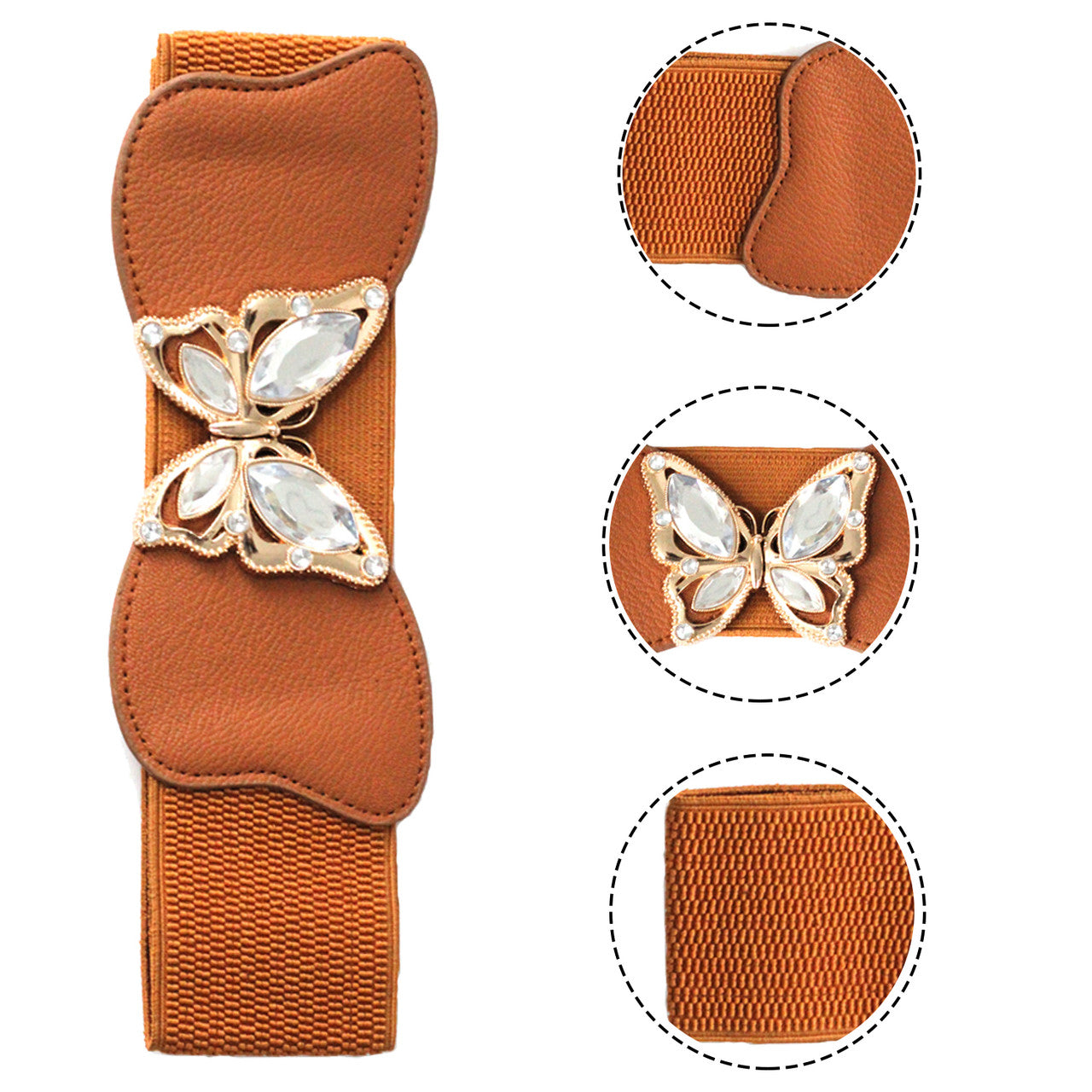 Butterfly Buckle Belt - Brown