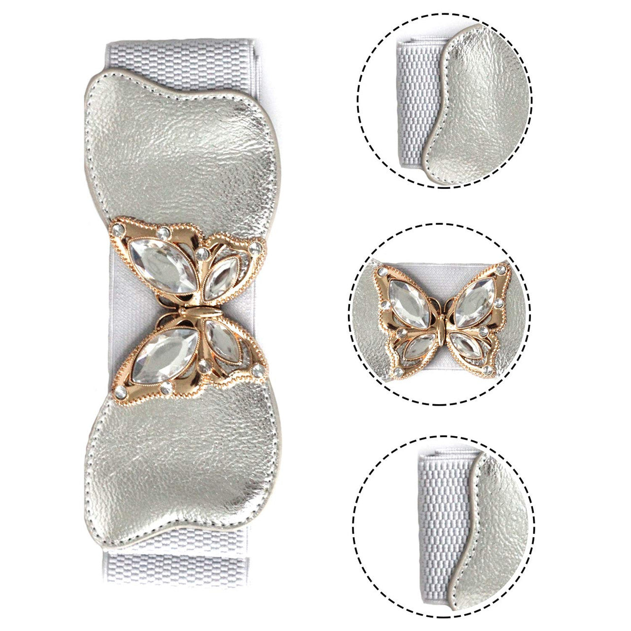 Butterfly Buckle Belt - Silver