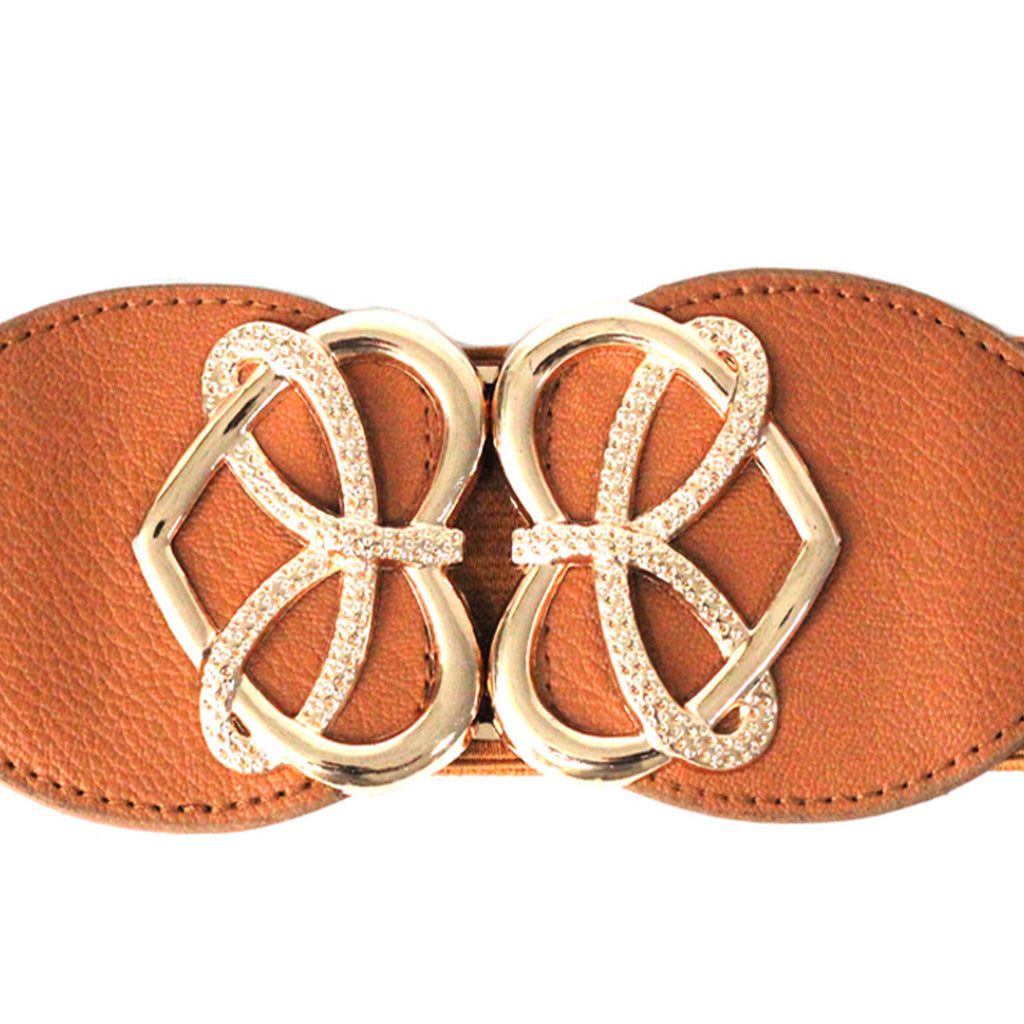 Conjoined Hearts Buckle Belt - Brown