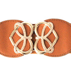 Conjoined Hearts Buckle Belt - Brown