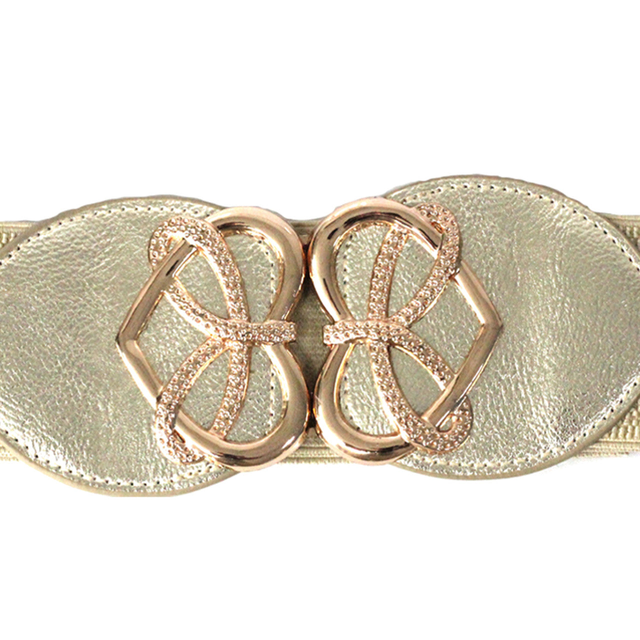 Conjoined Hearts Buckle Belt - Gold