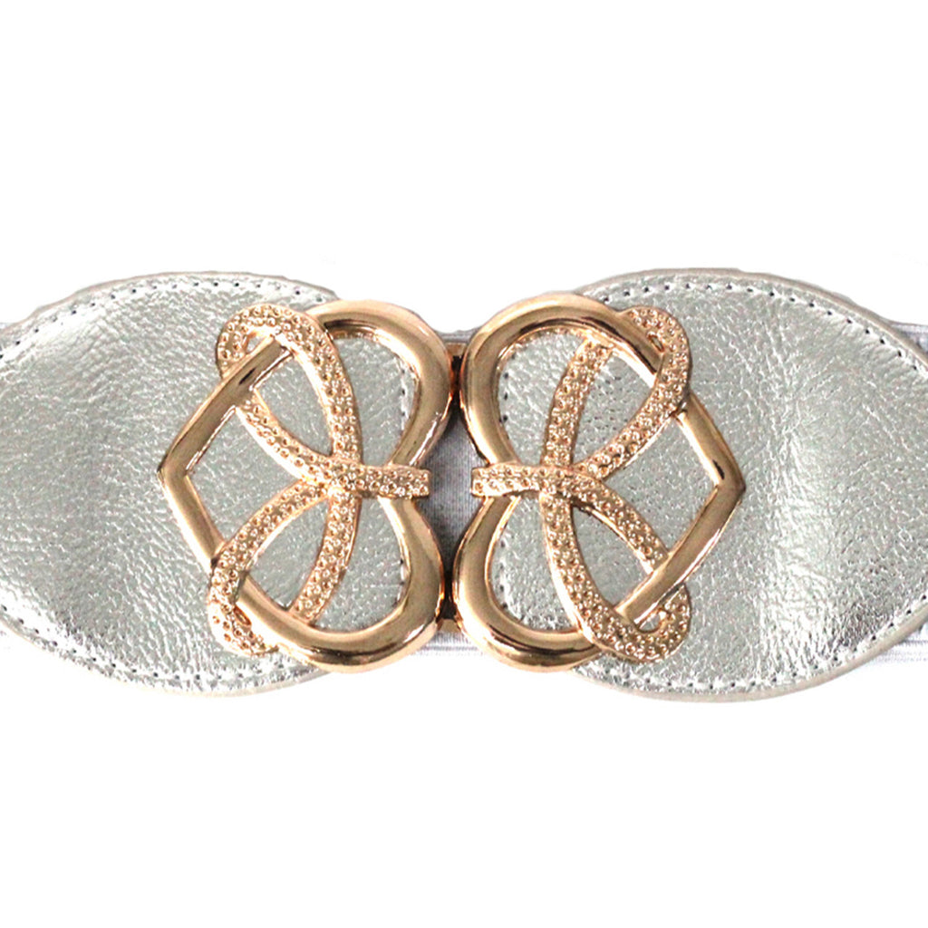 Conjoined Hearts Buckle Belt - Silver