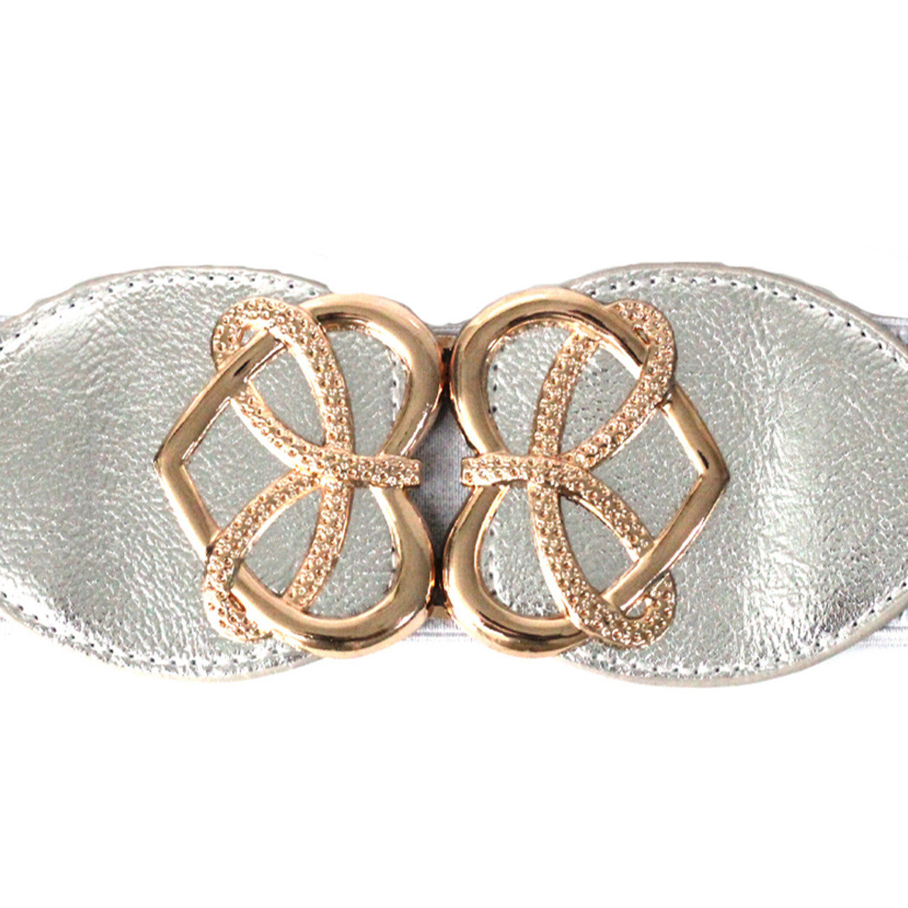 Conjoined Hearts Buckle Belt - Silver