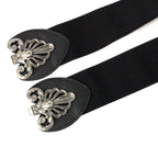 Elasticated Braided Buckle and Leaves Belt