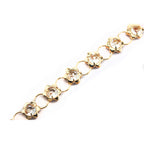 Diamante Flower Beads Belt - Gold