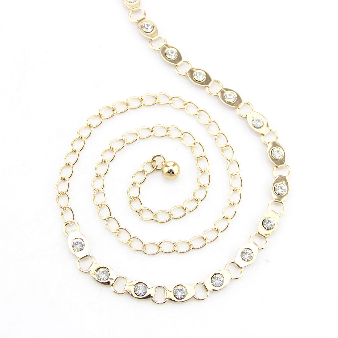 Metal Eyelet Ring Belt - Gold