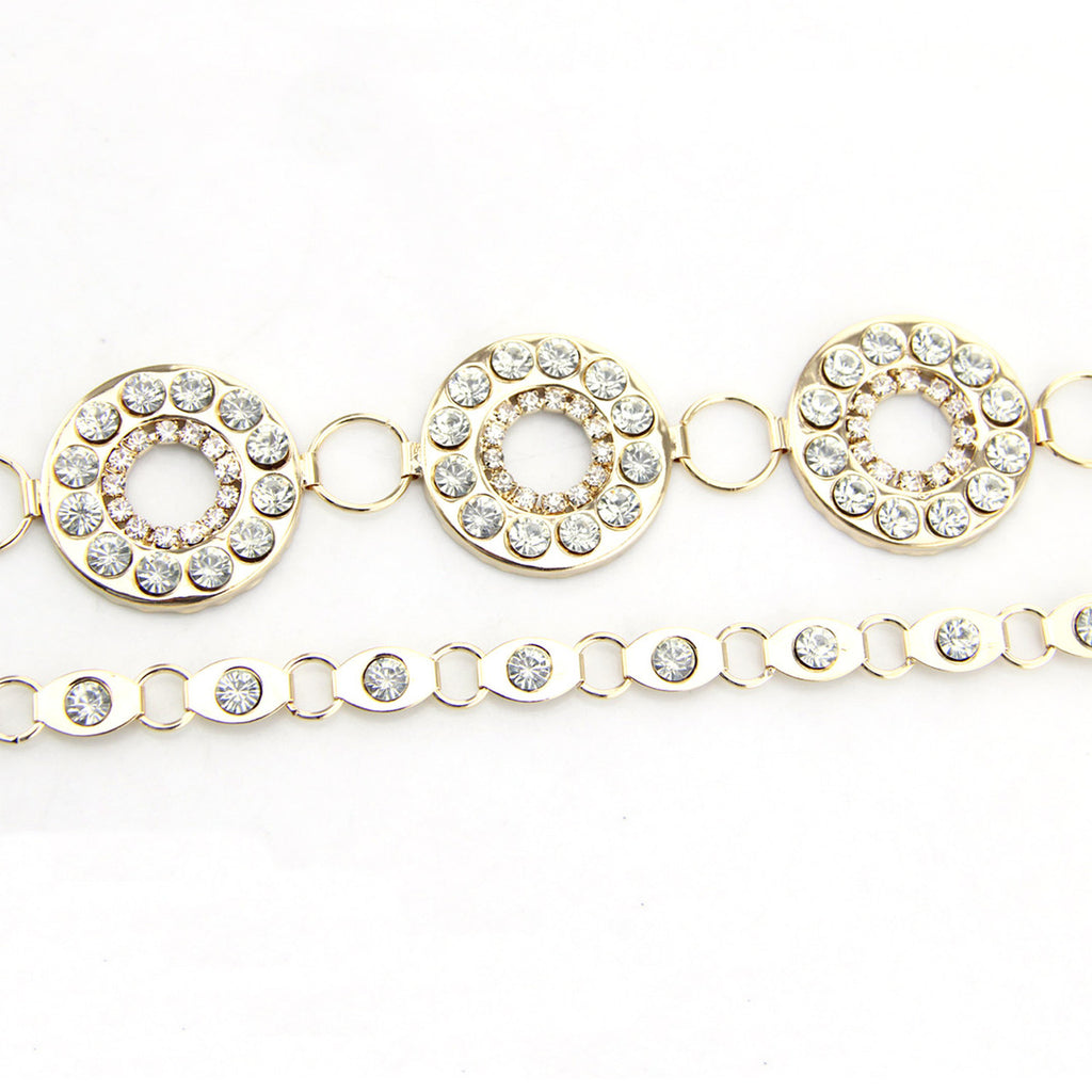Metal Eyelet Ring Belt - Gold