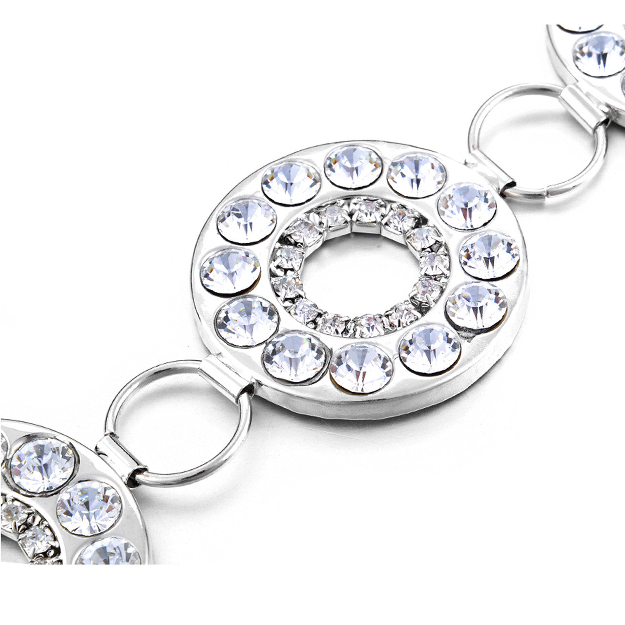 Metal Eyelet Ring Belt - Silver