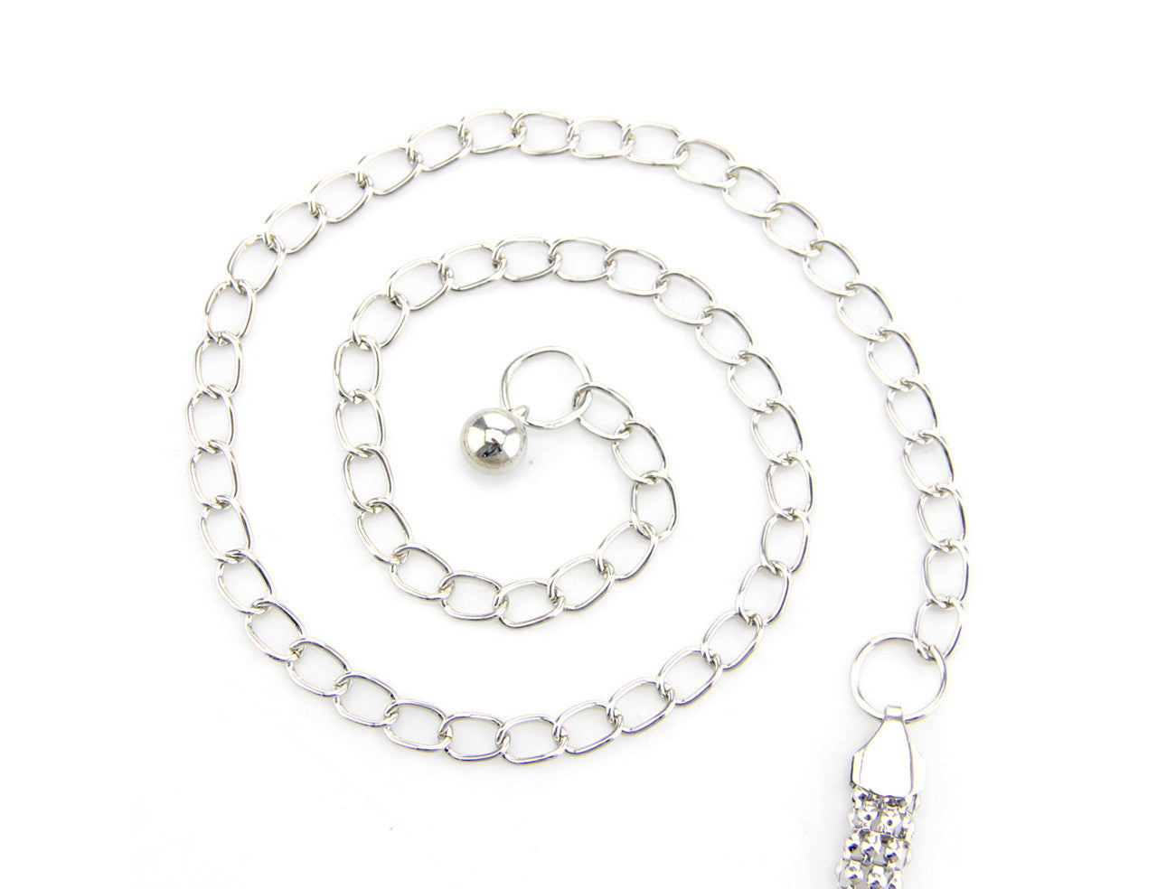 Silver Diamante Belt with Centre Flower