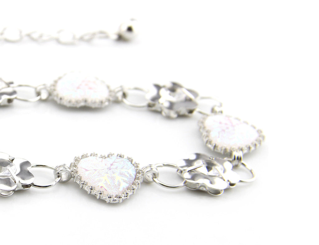 Charms Belt with Heart - White