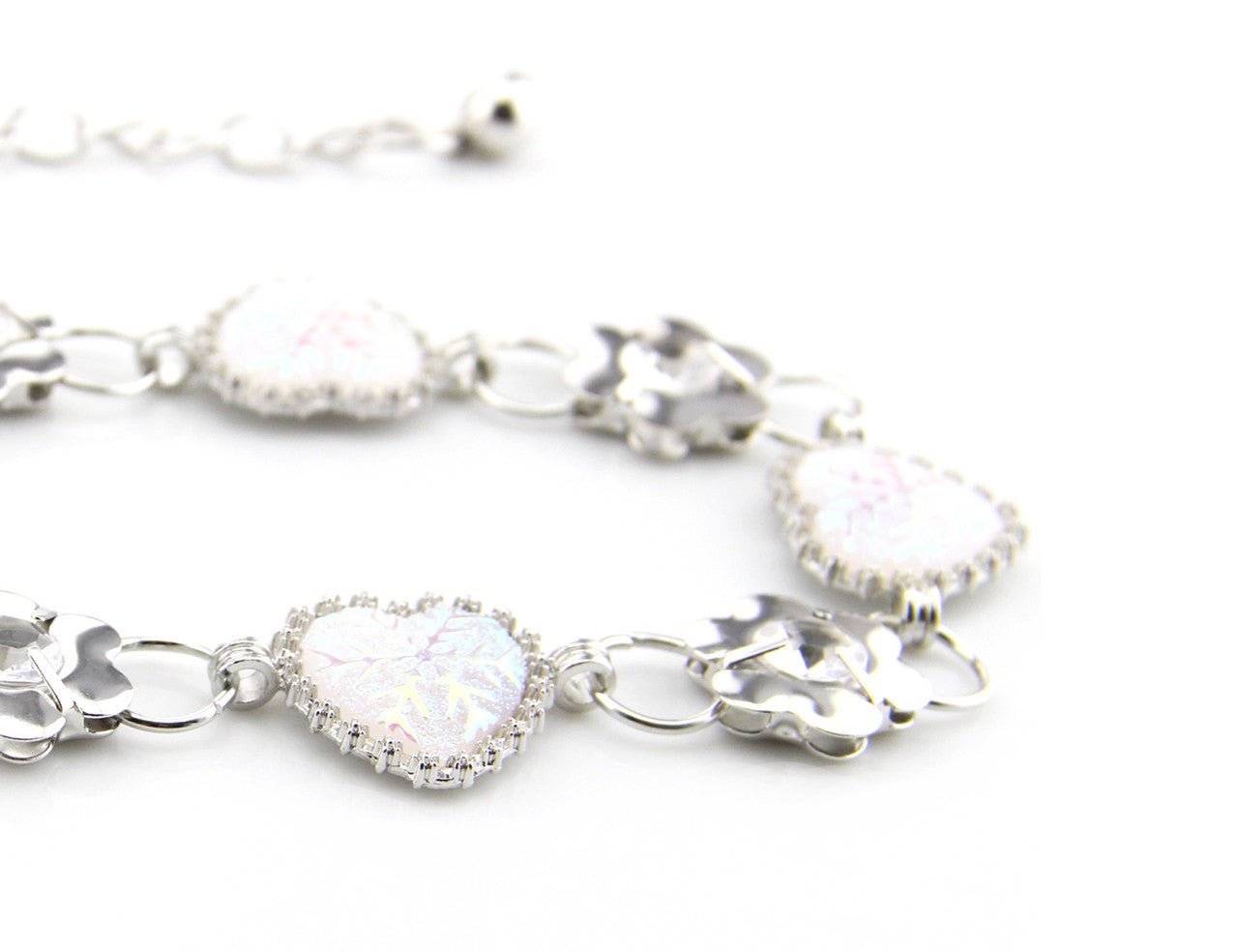 Charms Belt with Heart - White