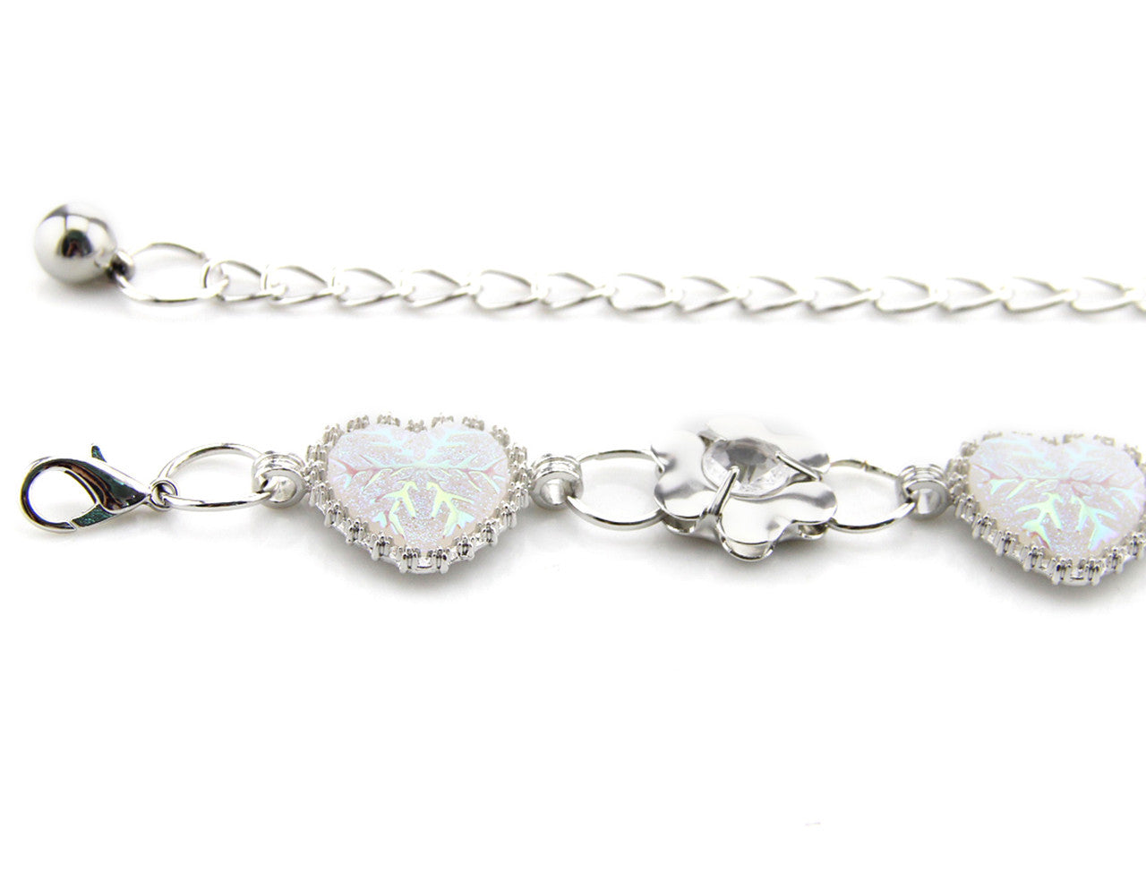 Charms Belt with Heart - White