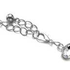 Diamante Waist Belt with Oval Crystals - Silver