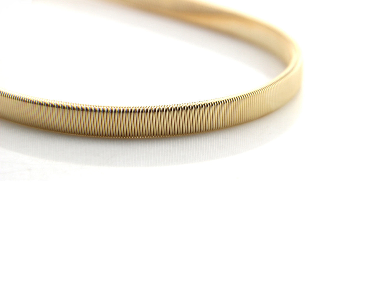 Stretchy Belt with Buckle - Gold