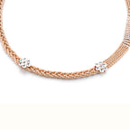 Diamante Mesh Belt with Flower Charms - Gold
