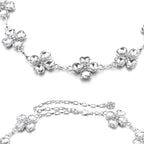 Diamante Motif Belt - Clover Shaped - Silver