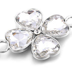 Diamante Motif Belt - Clover Shaped - Silver