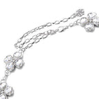 Diamante Motif Belt - Clover Shaped - Silver