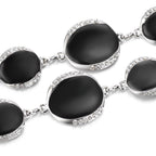 Waist Belt with Black Beads - Silver