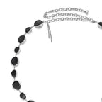 Waist Belt with Black Beads - Silver