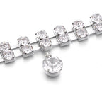 Silver Rhinestone Drop Diamante Belt